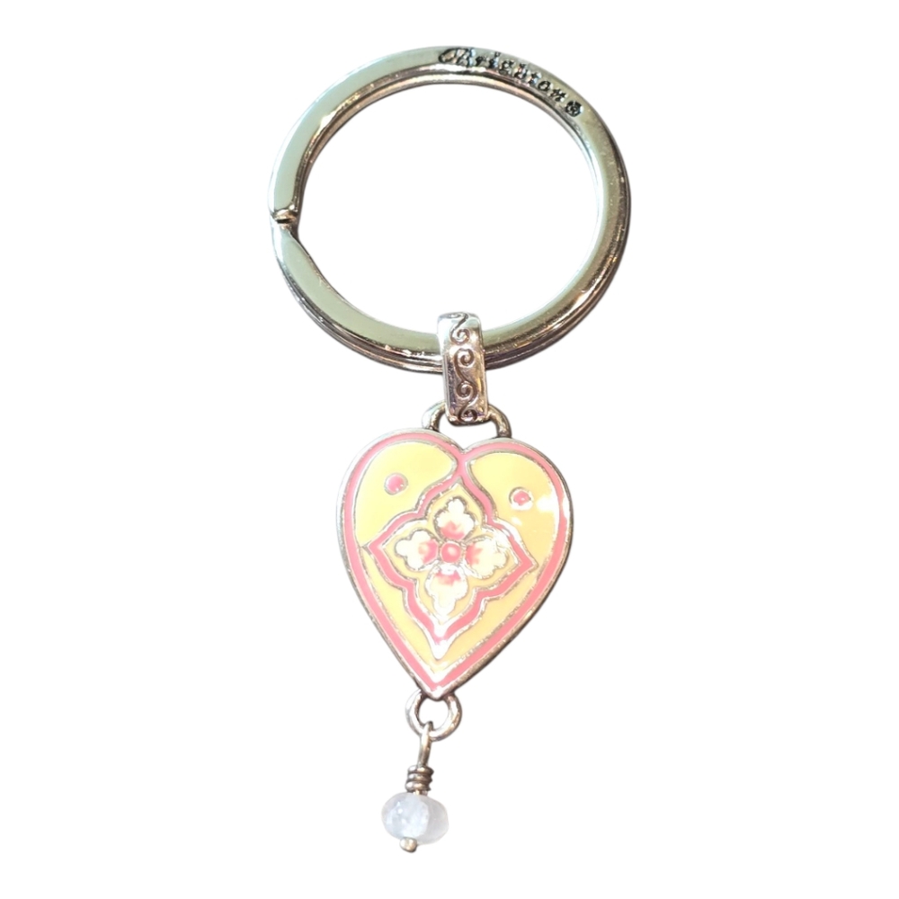Brighton Spring Fever Heart-Shaped Keychain with Pink‎ and Yellow Accents